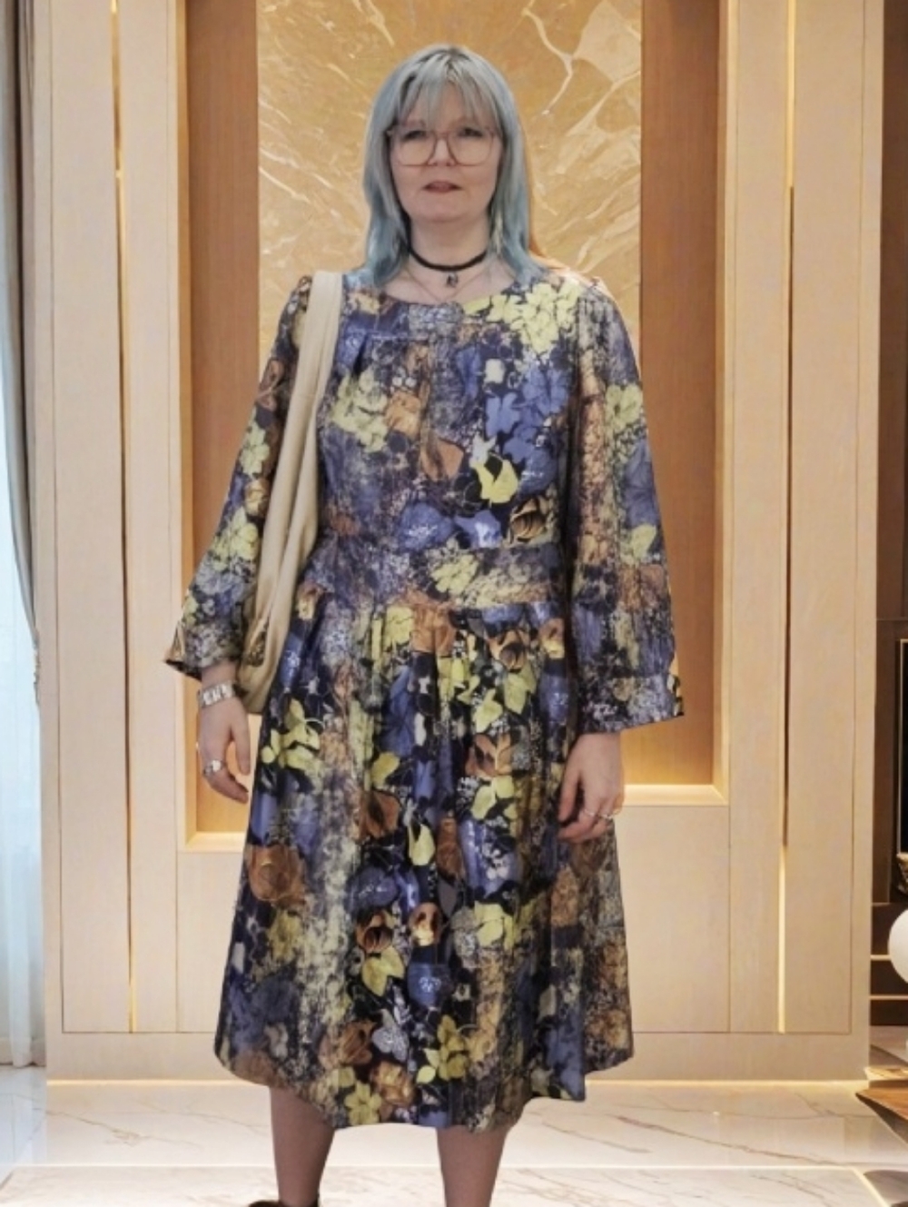 Halogen 100% Silk Floral Dress